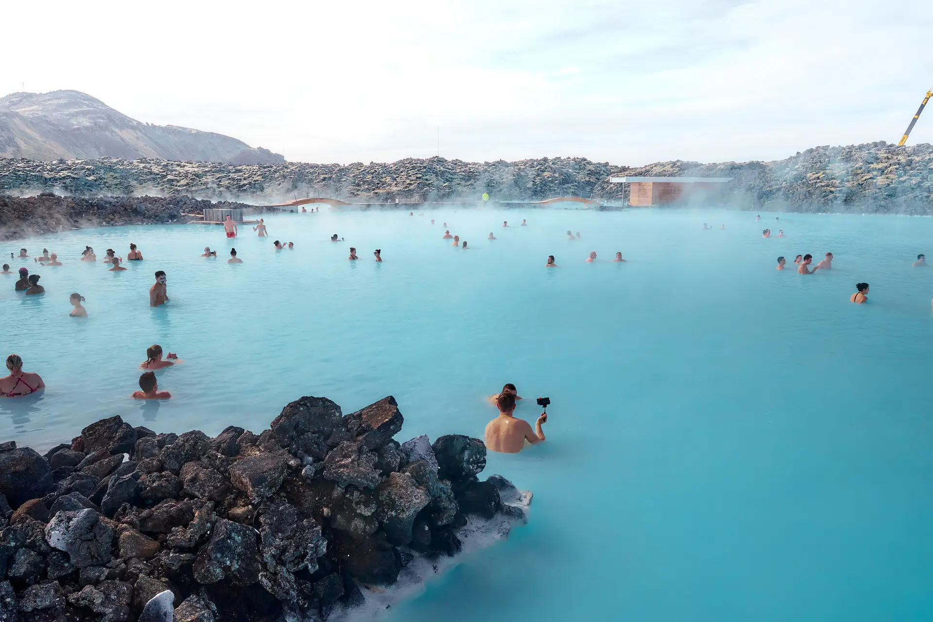 The landscape around Blue Lagoon geothermal area, Iceland