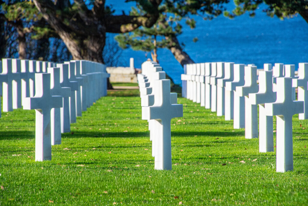 Graves overlooking Omaha Beach